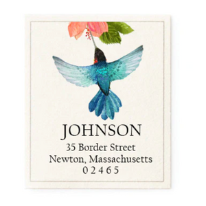 Return Address Labels, Azure Hummingbirds, Set of 100