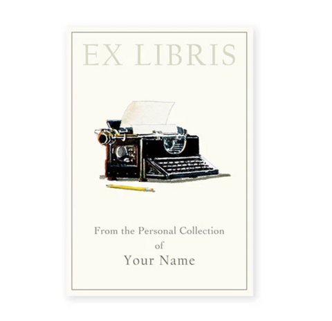 Bookplates, Vintage Typewriter, Set of 40